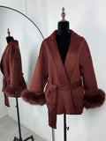 Chic Tossy Faux Fur & Wool Short Overcoat for Women