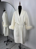 Chic Tossy Faux Fur & Wool Short Overcoat for Women