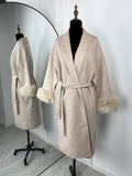 Chic Tossy Faux Fur & Wool Short Overcoat for Women