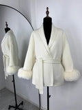 Chic Tossy Faux Fur & Wool Short Overcoat for Women