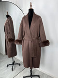 Chic Tossy Faux Fur & Wool Short Overcoat for Women