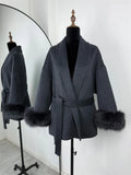 Chic Tossy Faux Fur & Wool Short Overcoat for Women