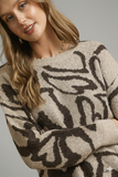Playful Heart-Print Oversized Crewneck Sweater – Cozy, Cute, and Effortless
