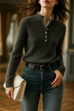 Valente Ribbed Wool  – Refined Knit & Button