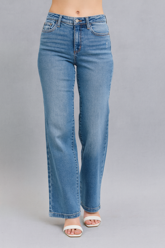 High-Rise Straight Jeans for Curvy Figures – Judy Blue Stretch Denim