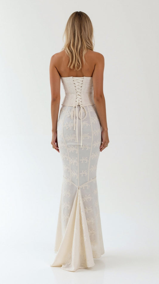 Anya Corset Lace Maxi Dress