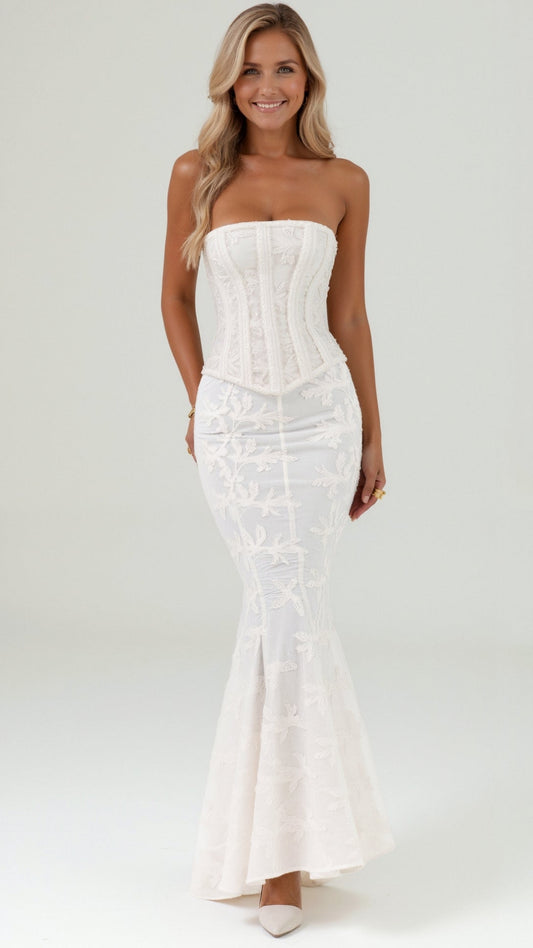 Anya Corset Lace Maxi Dress