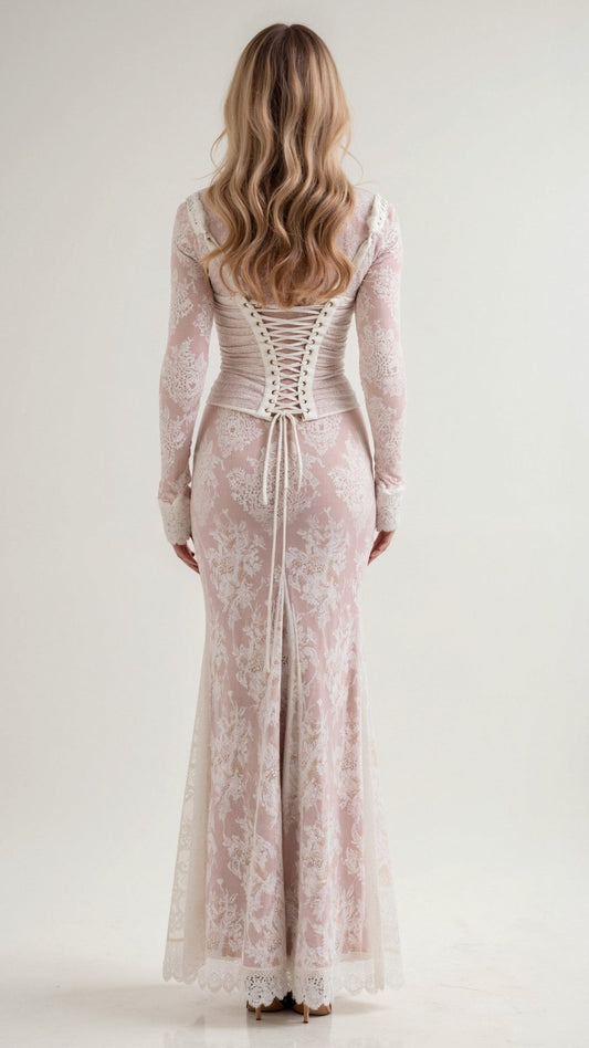 Elegant Nerissa Lace Maxi Dress