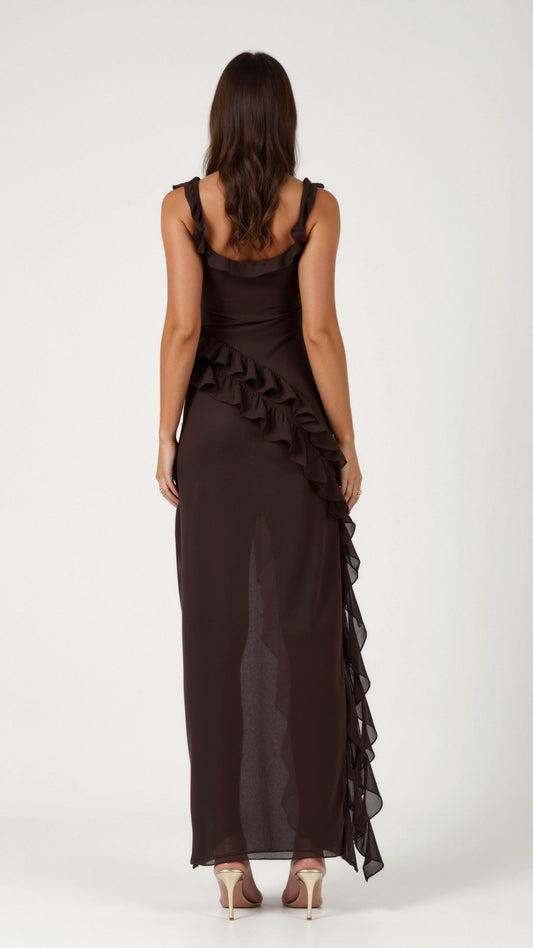 Elena Long Ruffle Dress