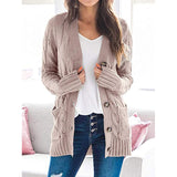 Dames Herfst Casual Lange Mouwen Knopenloos met Open Voorzijde en Gebreid Kabelvest (Koop 2, Gratis Verzending)