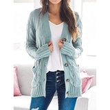 Dames Herfst Casual Lange Mouwen Knopenloos met Open Voorzijde en Gebreid Kabelvest (Koop 2, Gratis Verzending)