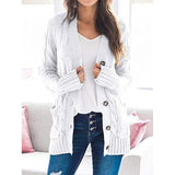 Dames Herfst Casual Lange Mouwen Knopenloos met Open Voorzijde en Gebreid Kabelvest (Koop 2, Gratis Verzending)