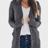 Dames Herfst Casual Lange Mouwen Knopenloos met Open Voorzijde en Gebreid Kabelvest (Koop 2, Gratis Verzending)